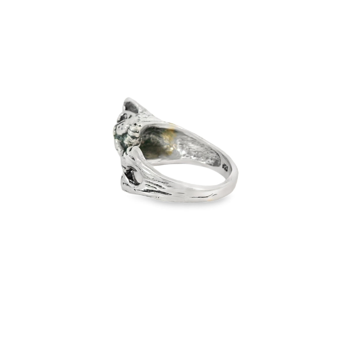 Sterling silver French bulldog ring