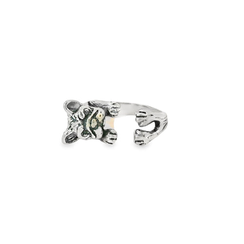 Sterling silver French bulldog ring