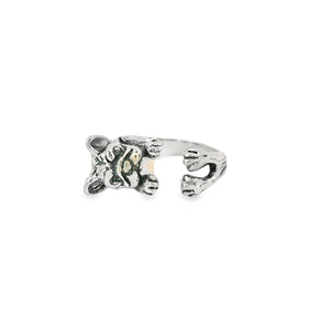 Sterling silver French bulldog ring