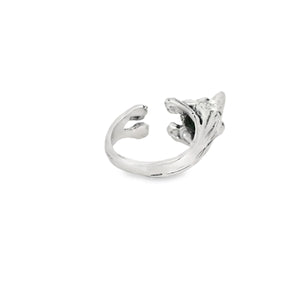 Sterling silver French bulldog ring