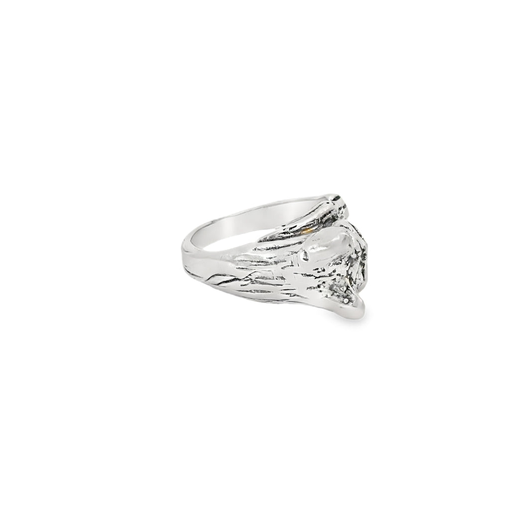 Sterling silver French bulldog ring