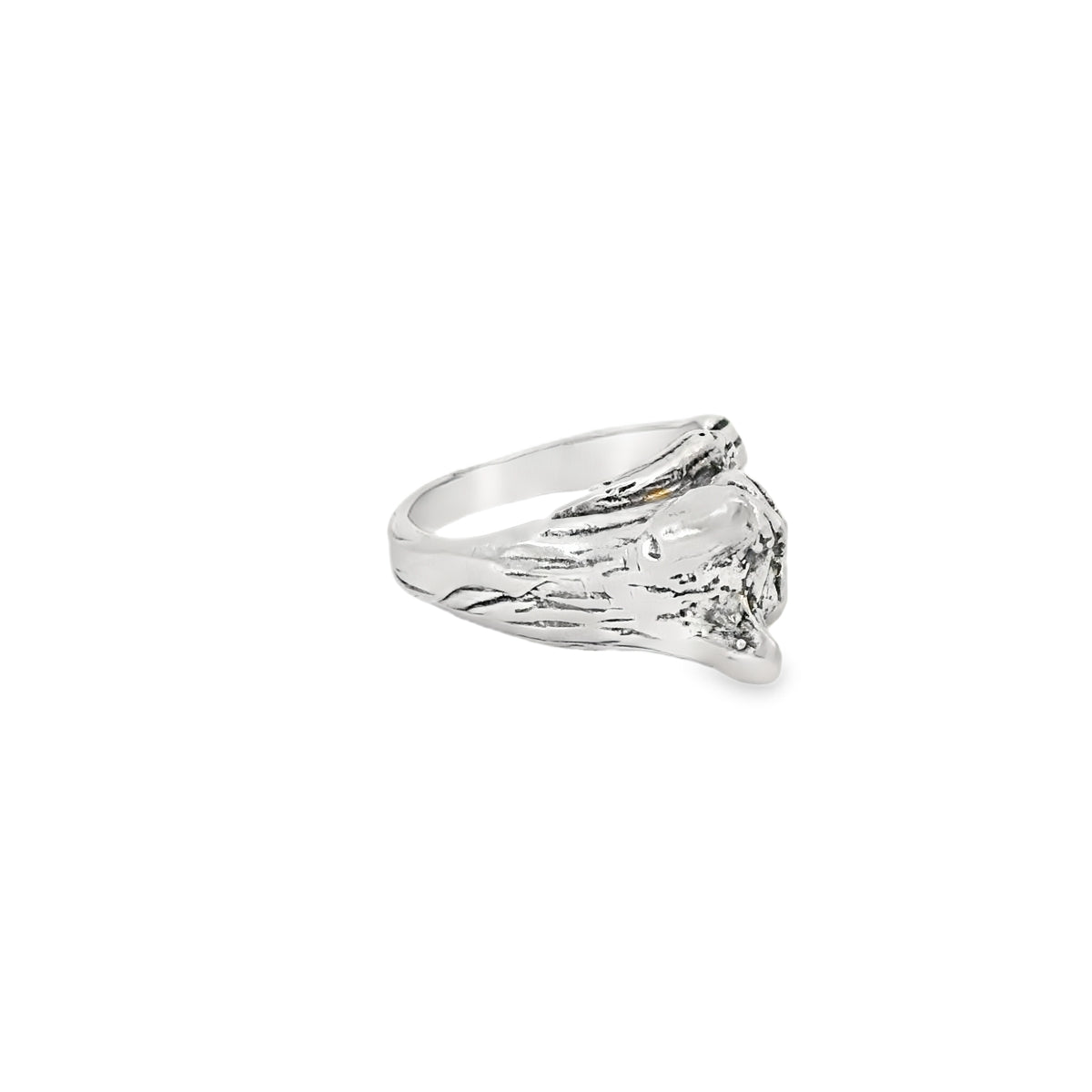 Sterling silver French bulldog ring