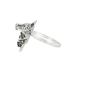 Sterling silver skull / wolf ring