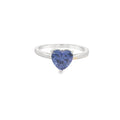 8x8mm Tanzanite Cubic Zirconia Heart Sterling Silver Ring