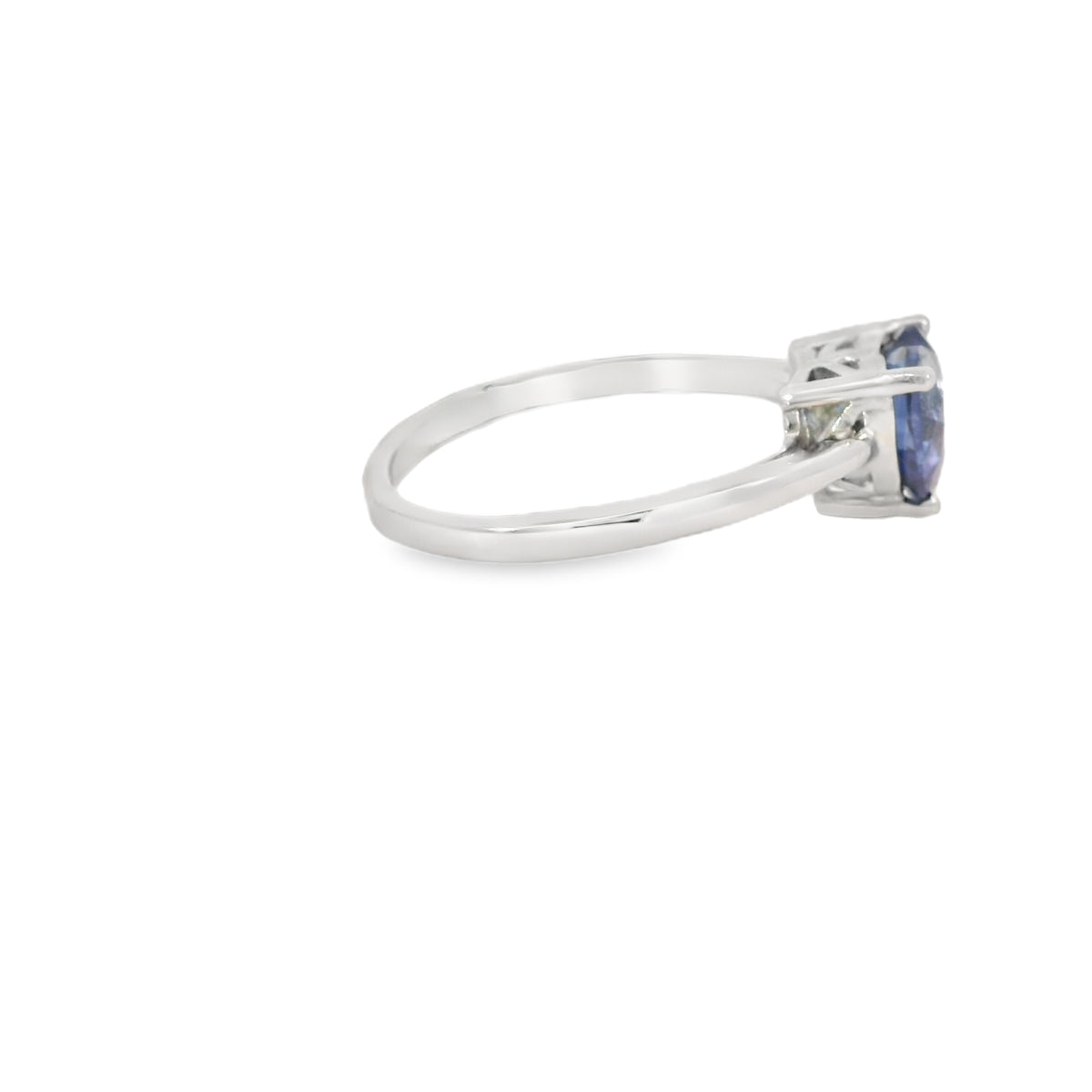 8x8mm Tanzanite Cubic Zirconia Heart Sterling Silver Ring