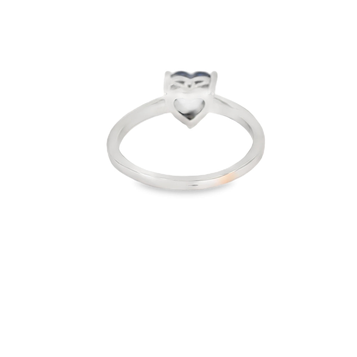 8x8mm Tanzanite Cubic Zirconia Heart Sterling Silver Ring