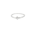 Cross Cubic Zirconia Sterling Silver Ring