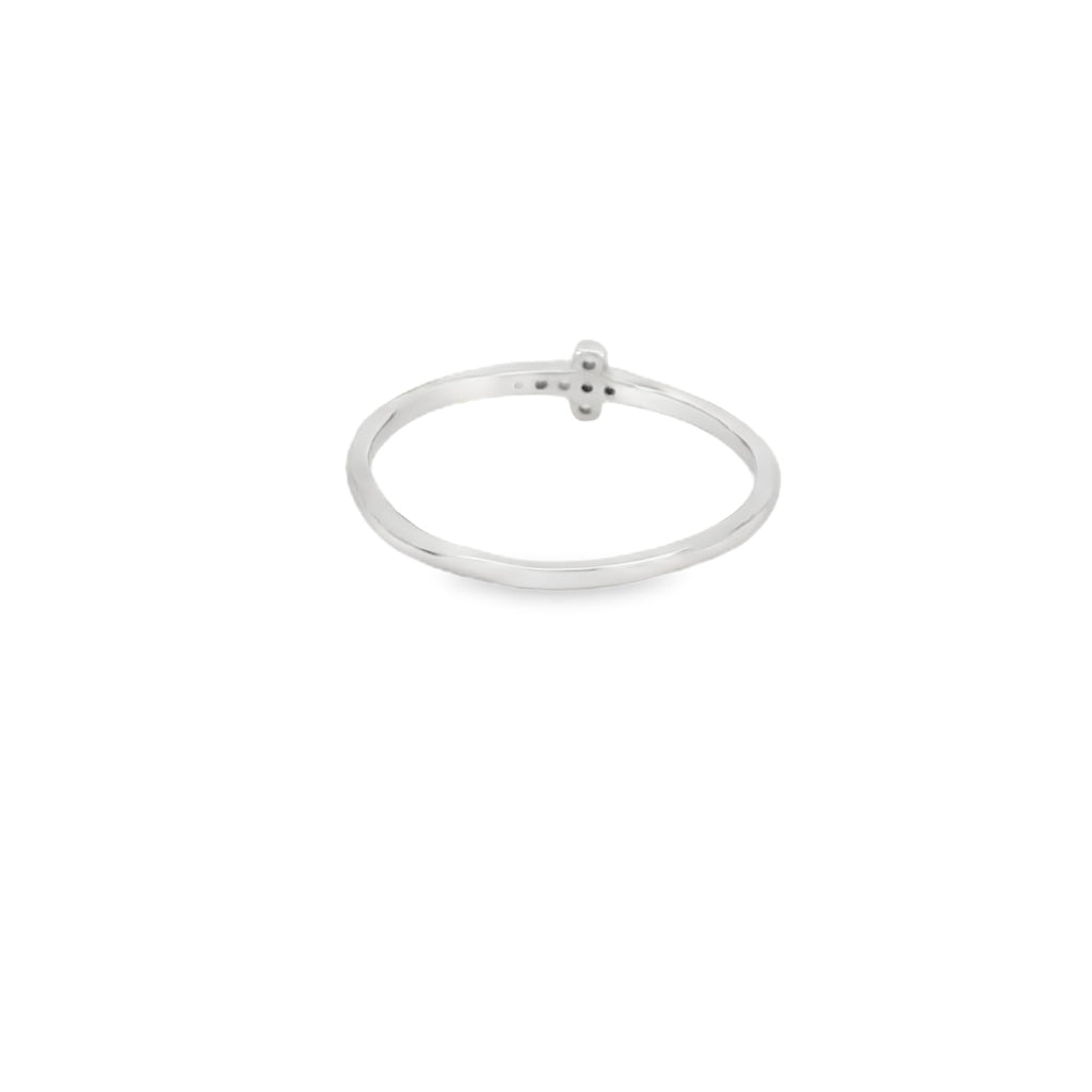 Cross Cubic Zirconia Sterling Silver Ring