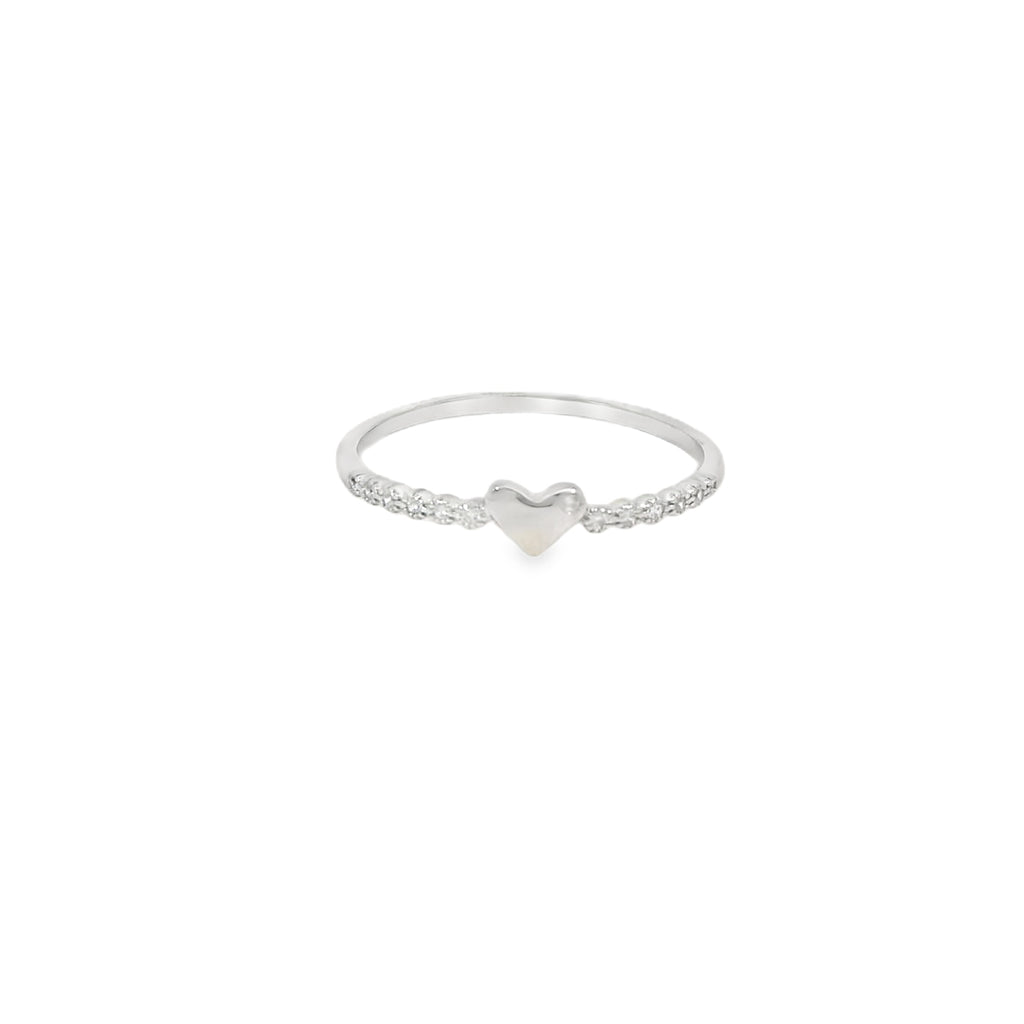 Sterling Silver Heart Cubic Zirconia Ring