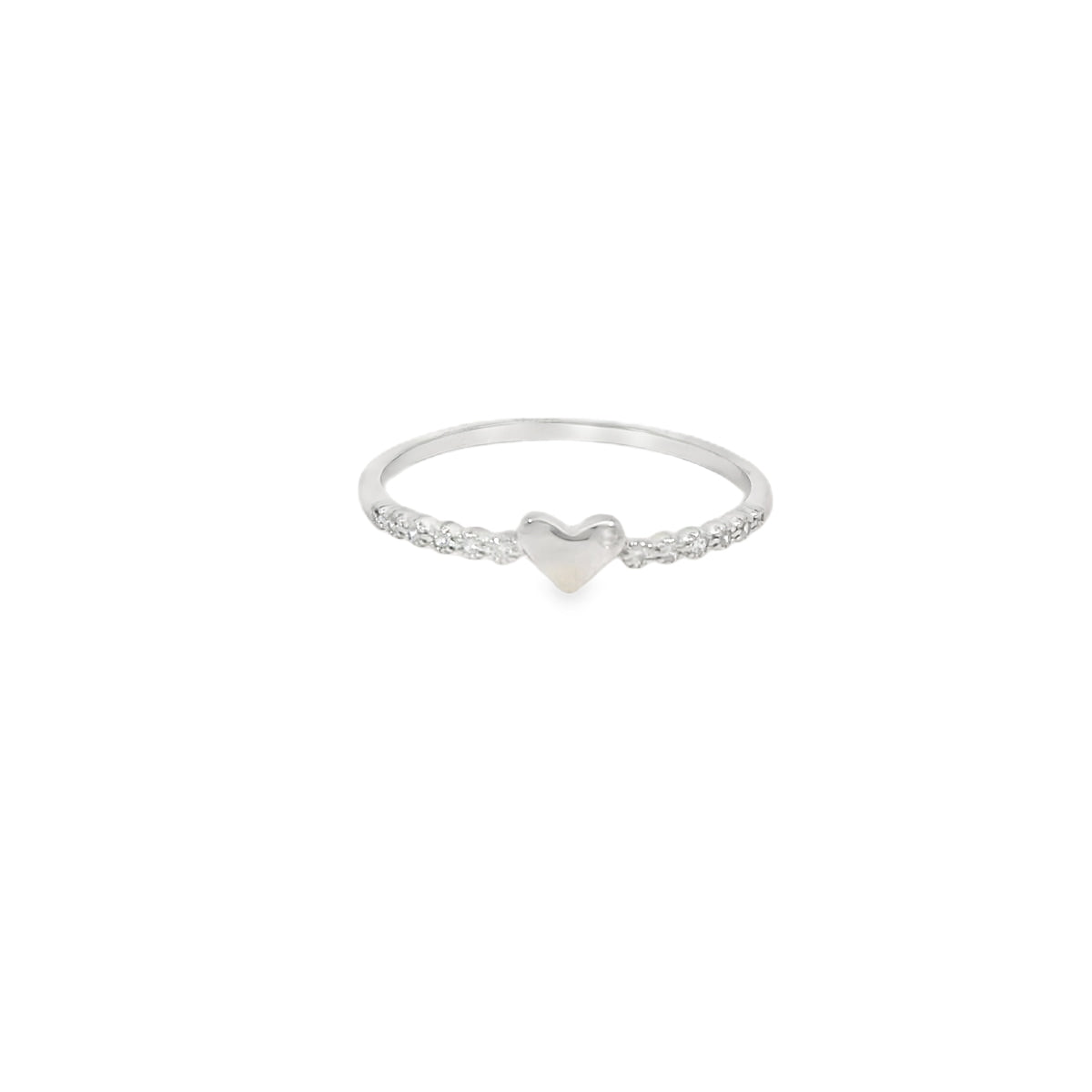 Sterling Silver Heart Cubic Zirconia Ring