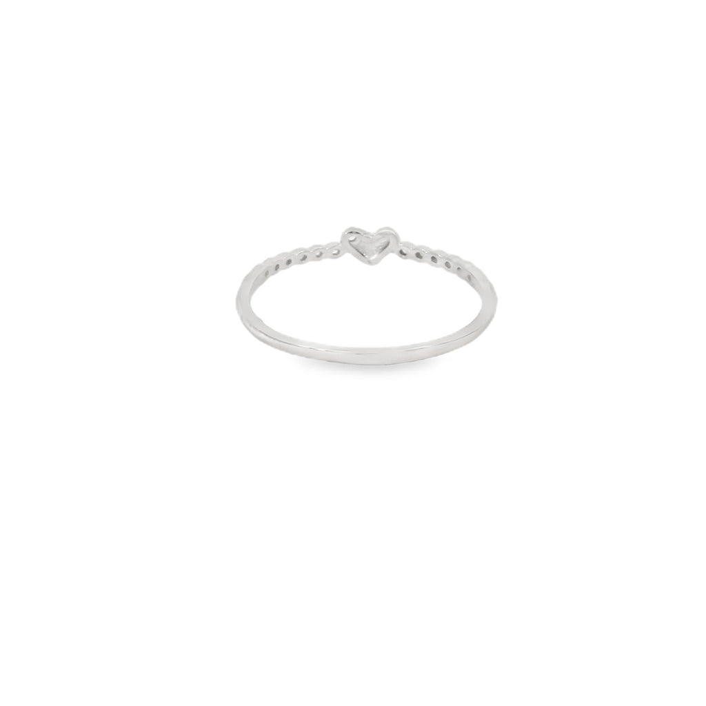Sterling Silver Heart Cubic Zirconia Ring