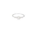 Solitaire Band Cubic Zirconia Sterling Silver Ring