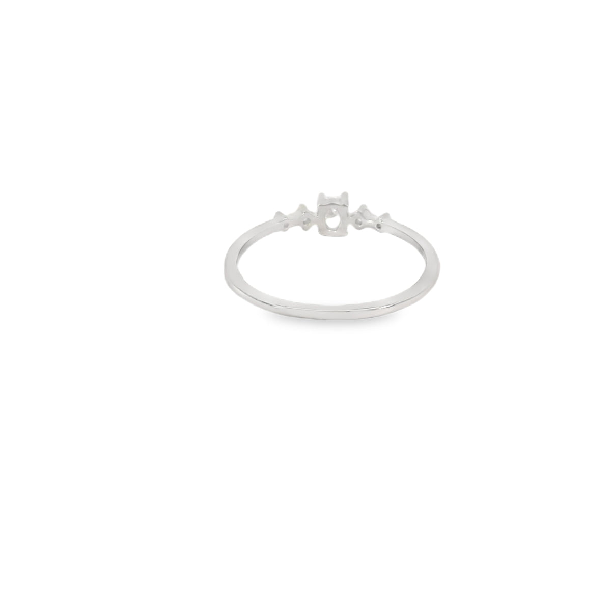 Solitaire Band Cubic Zirconia Sterling Silver Ring