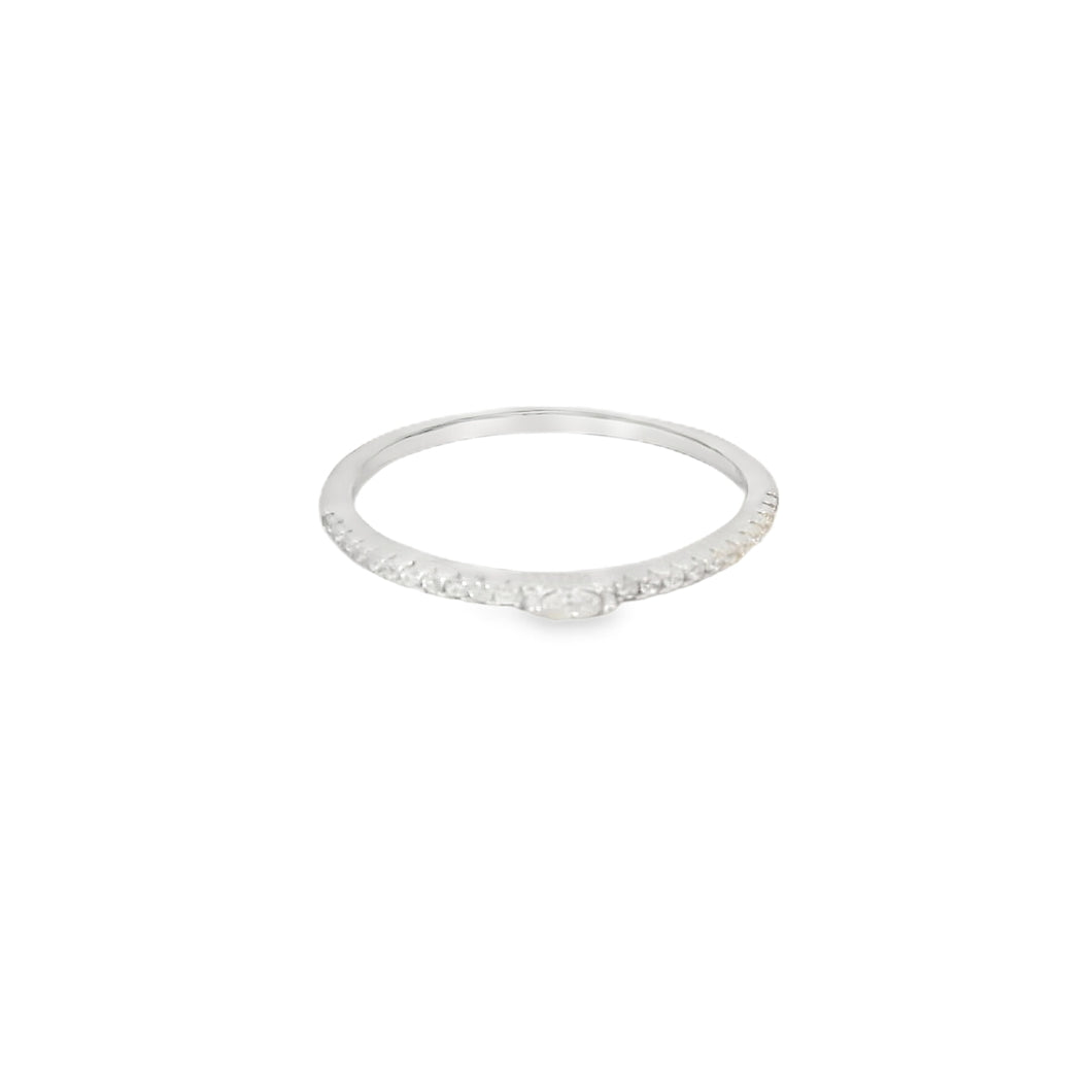 Cubic Zirconia Band Sterling Silver Ring