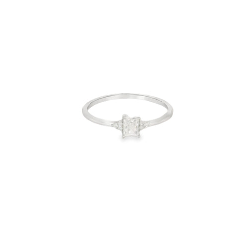 Princess Cut Cubic Zirconia Sterling Silver Ring