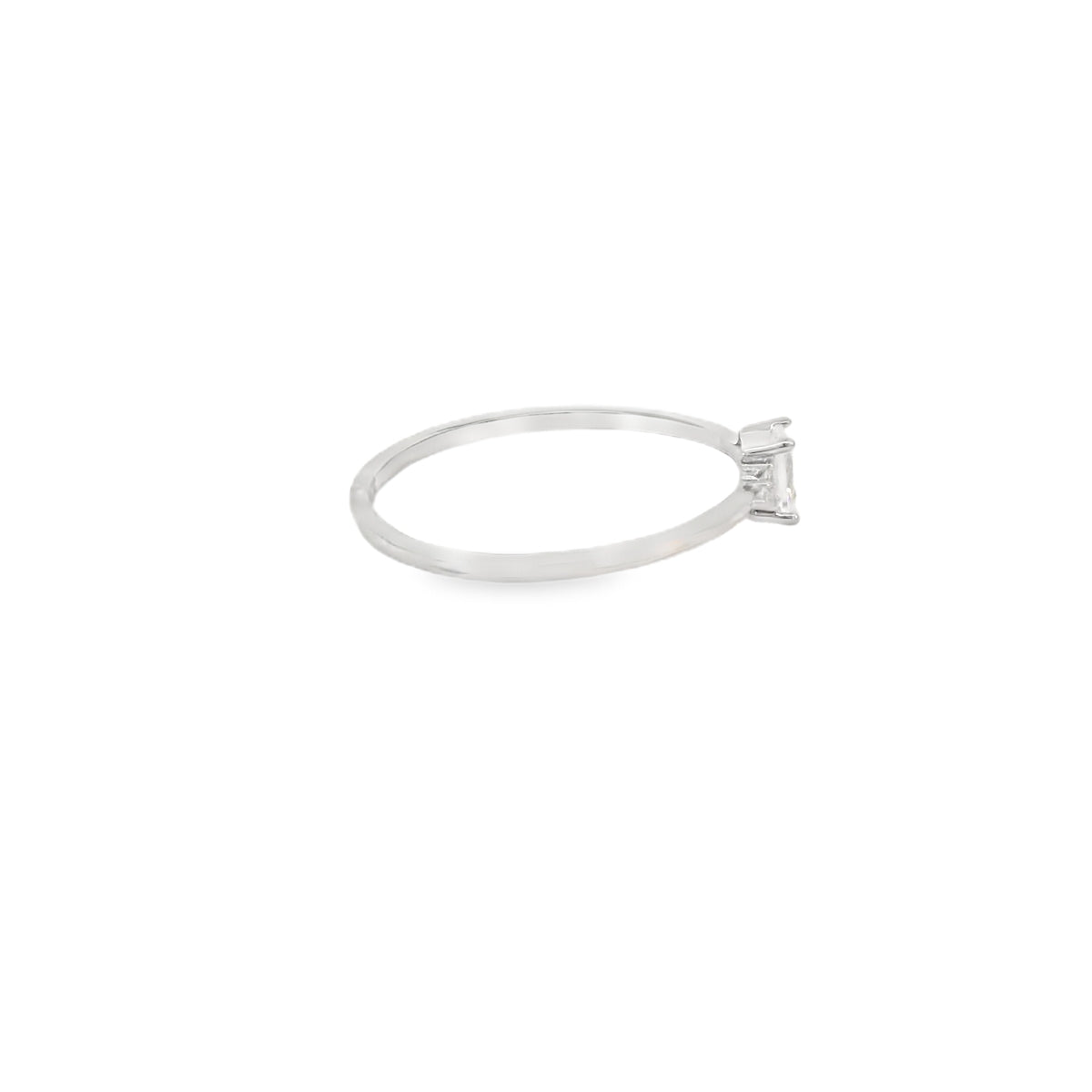 Princess Cut Cubic Zirconia Sterling Silver Ring