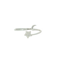 Sterling silver adjustable ring with cubic zirconia (Moon & Star)