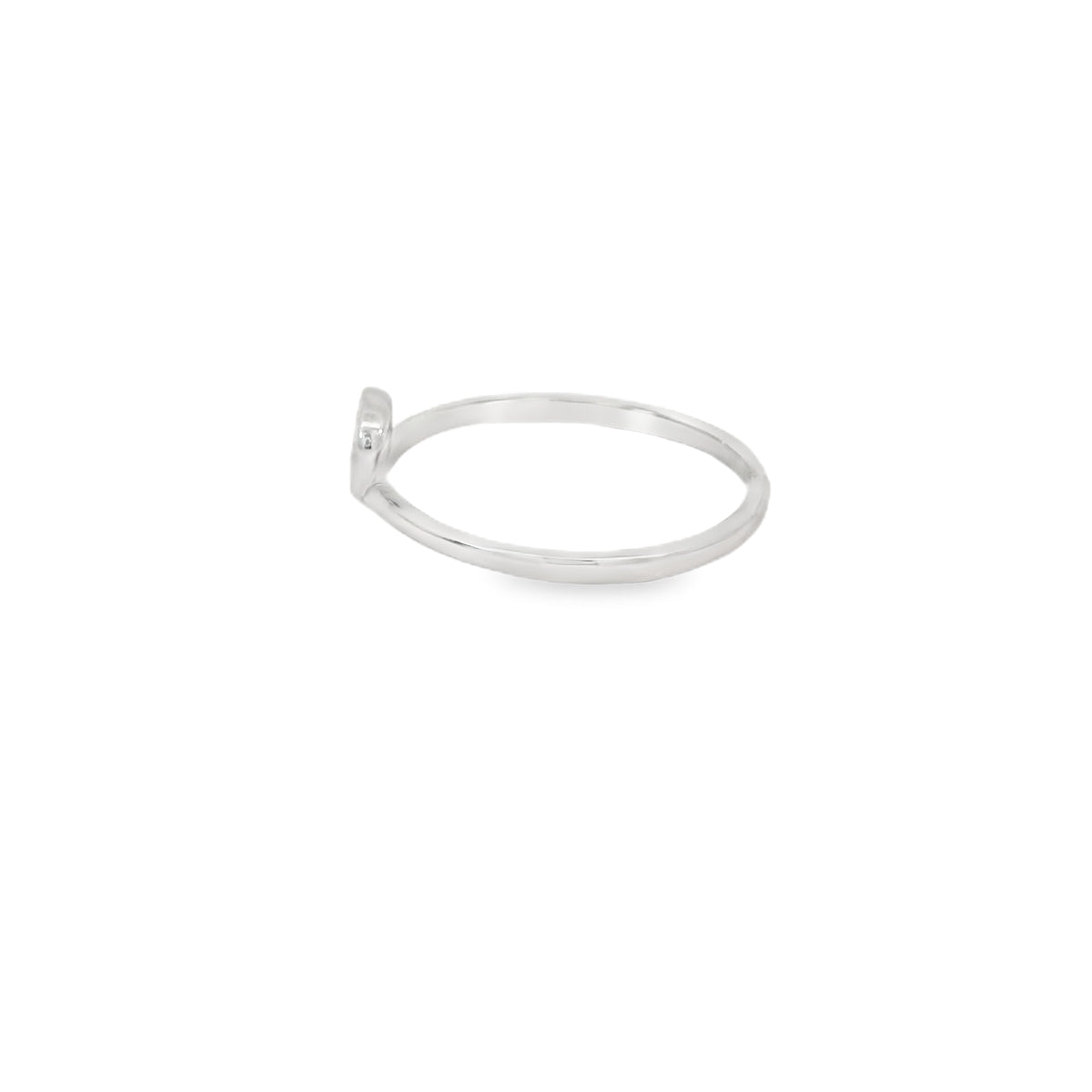 Cubic Zirconia Heart Sterling Silver Ring