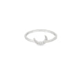 Cubic Zirconia Moon Sterling Silver Ring