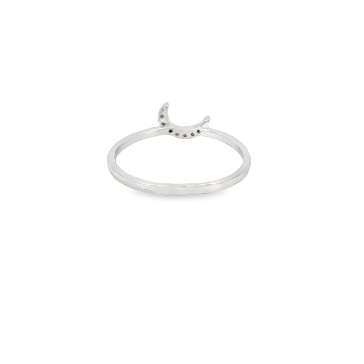 Cubic Zirconia Moon Sterling Silver Ring