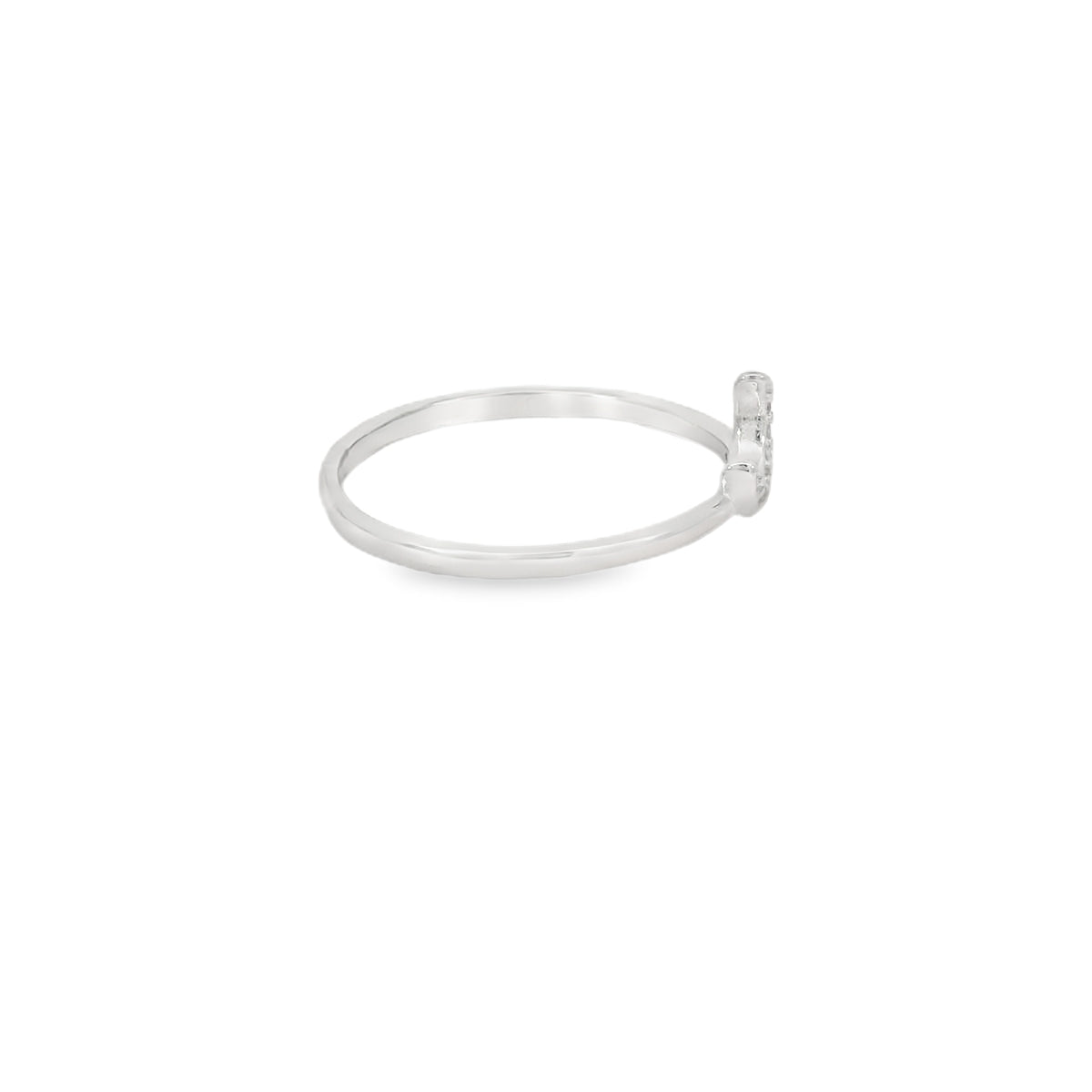 Cubic Zirconia Moon Sterling Silver Ring