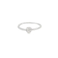 Cubic Zirconia Heart Sterling Silver Ring