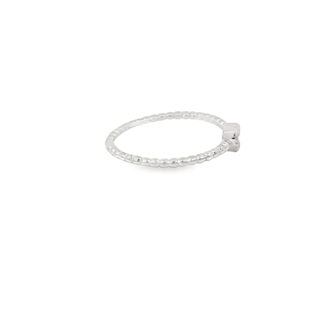 Cubic Zirconia Heart Sterling Silver Ring