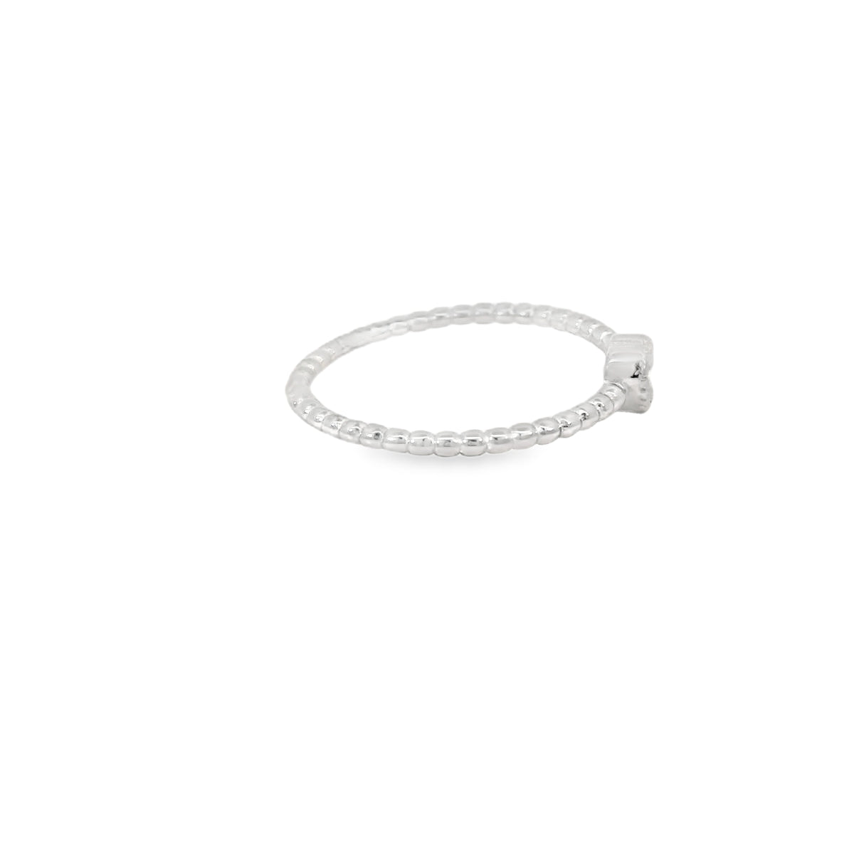 Cubic Zirconia Heart Sterling Silver Ring