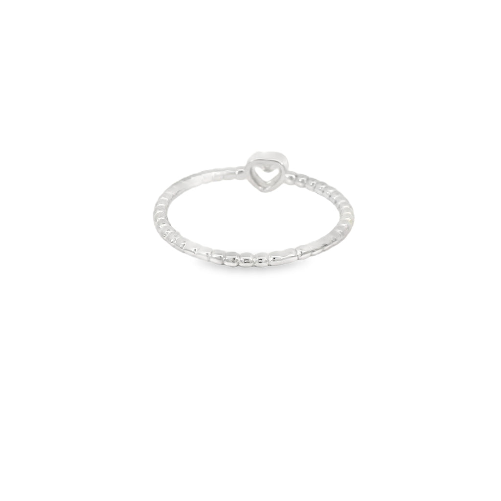 Cubic Zirconia Heart Sterling Silver Ring
