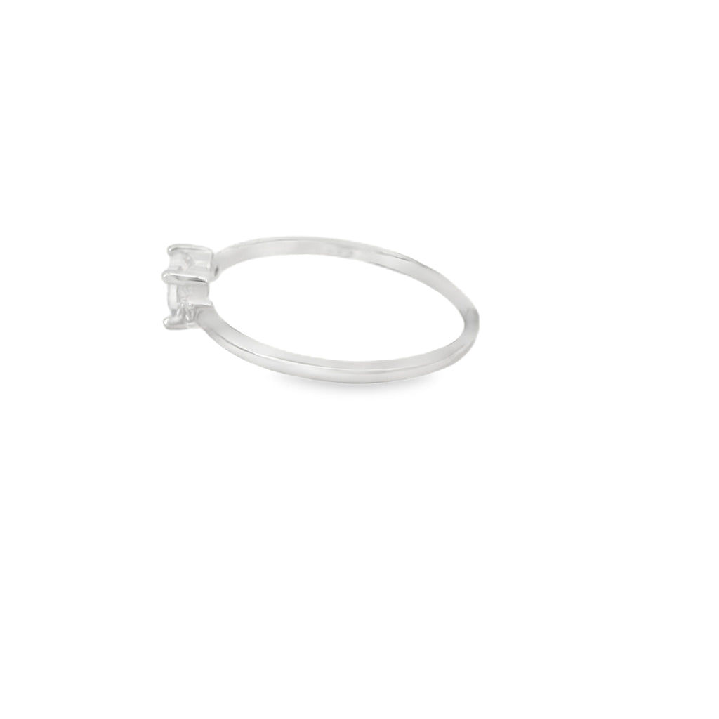 Cubic Zirconia Heart Sterling Silver Ring