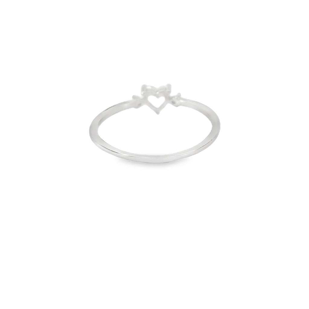 Cubic Zirconia Heart Sterling Silver Ring