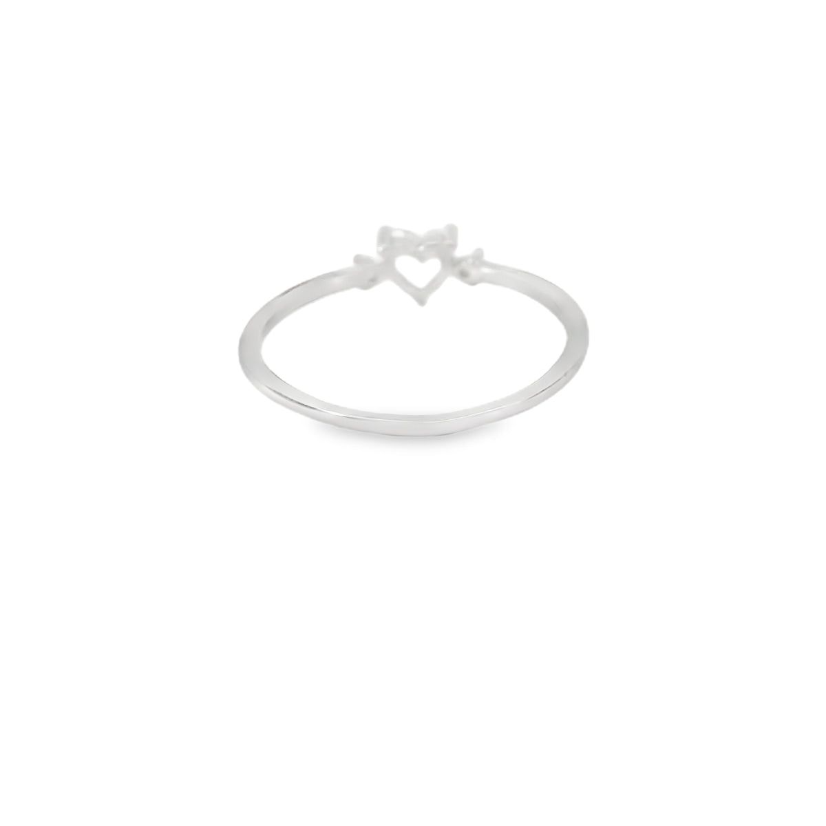 Cubic Zirconia Heart Sterling Silver Ring