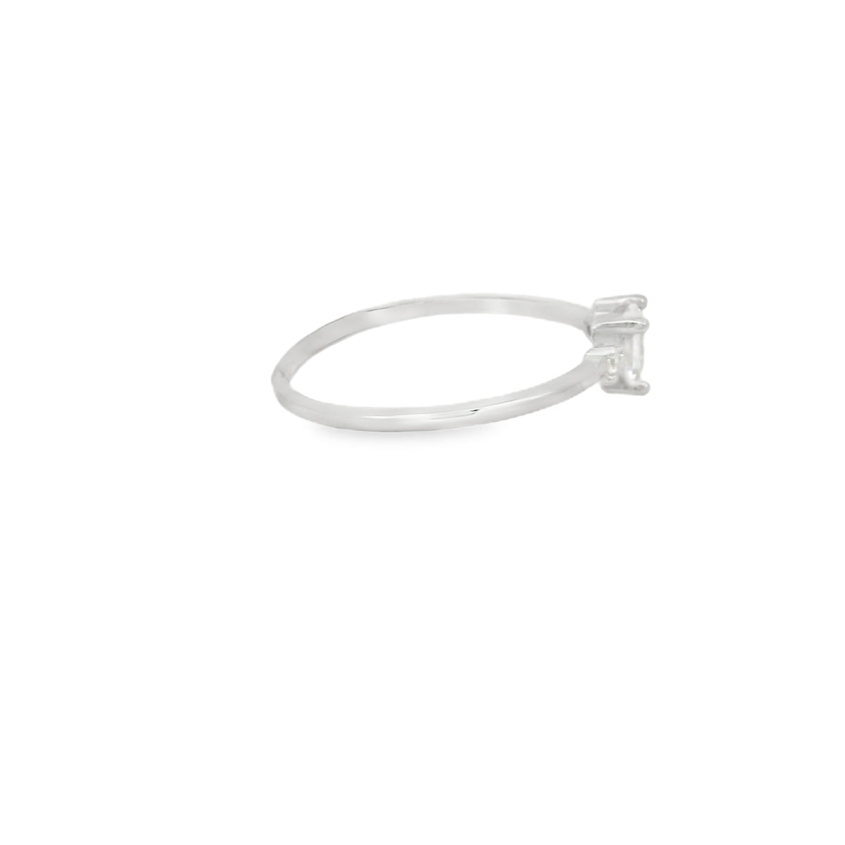 Cubic Zirconia Heart Sterling Silver Ring