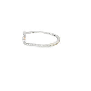 Cubic Zirconia Wave Sterling Silver Ring