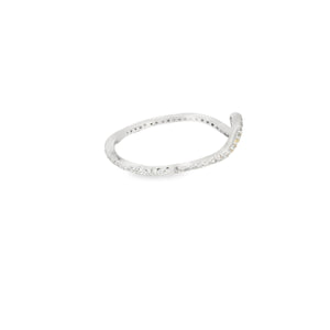 Cubic Zirconia Wave Sterling Silver Ring