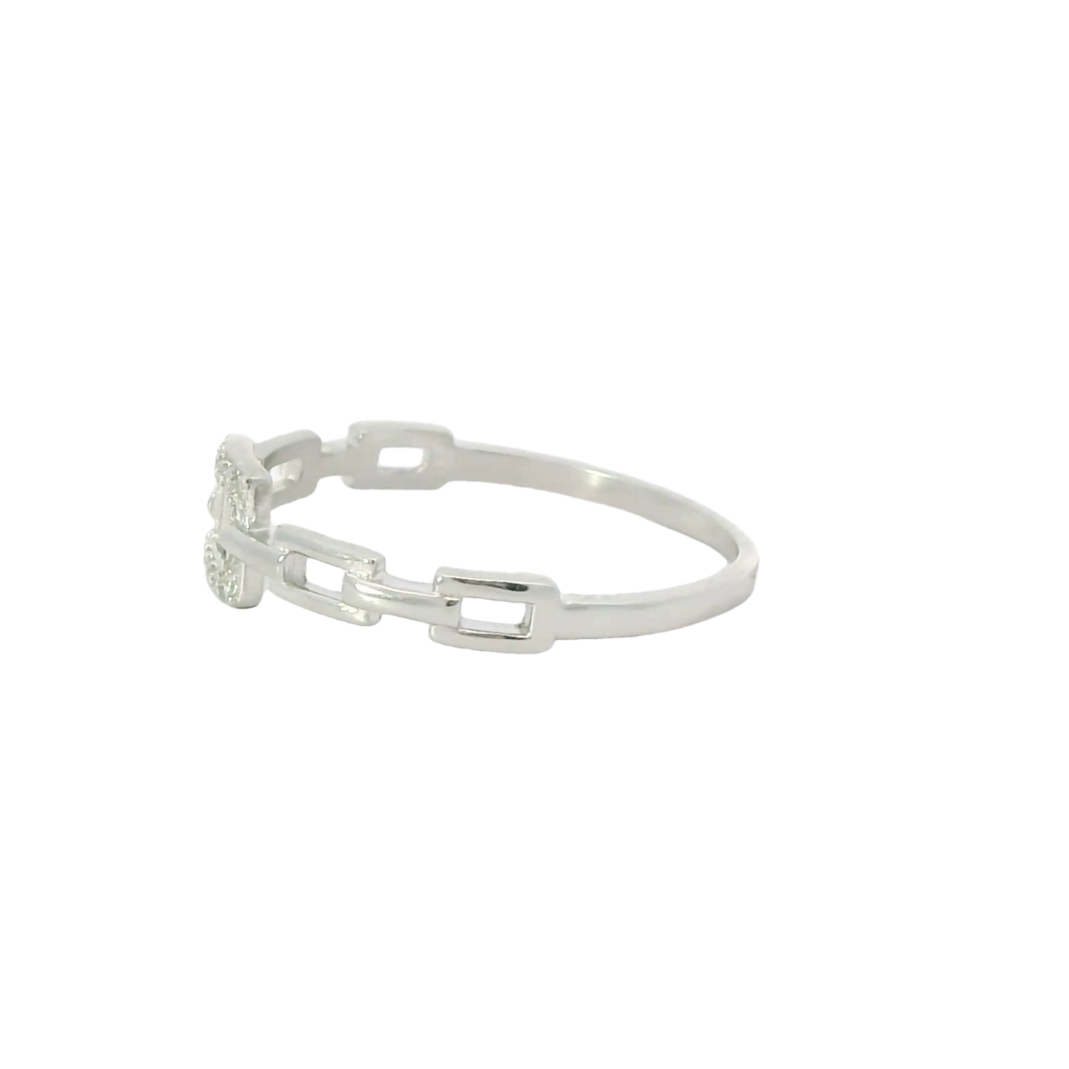 Sterling silver ring with cubic zirconia (Square)