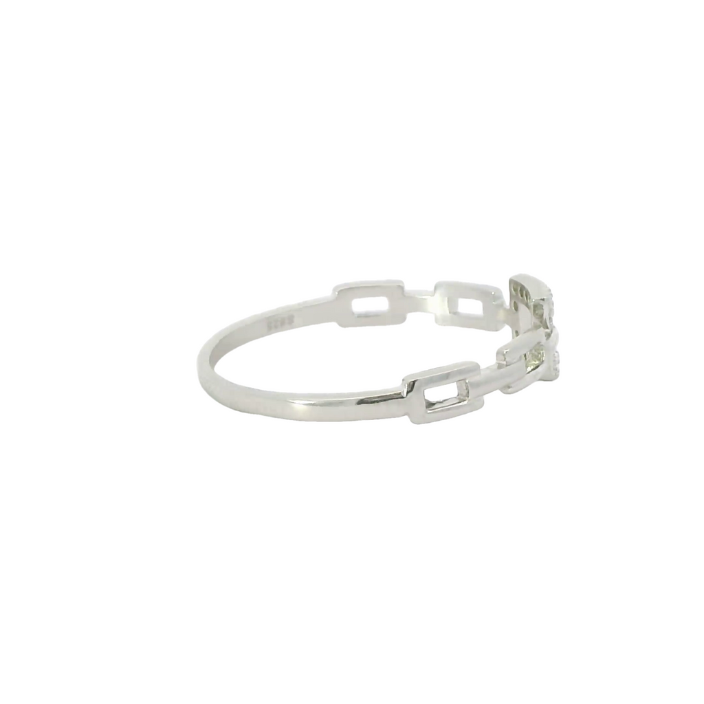Sterling silver ring with cubic zirconia (Square)