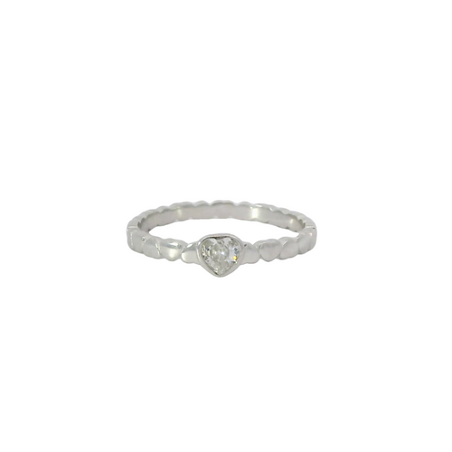 Sterling Silver ring with Cubic Zirconia heart ring