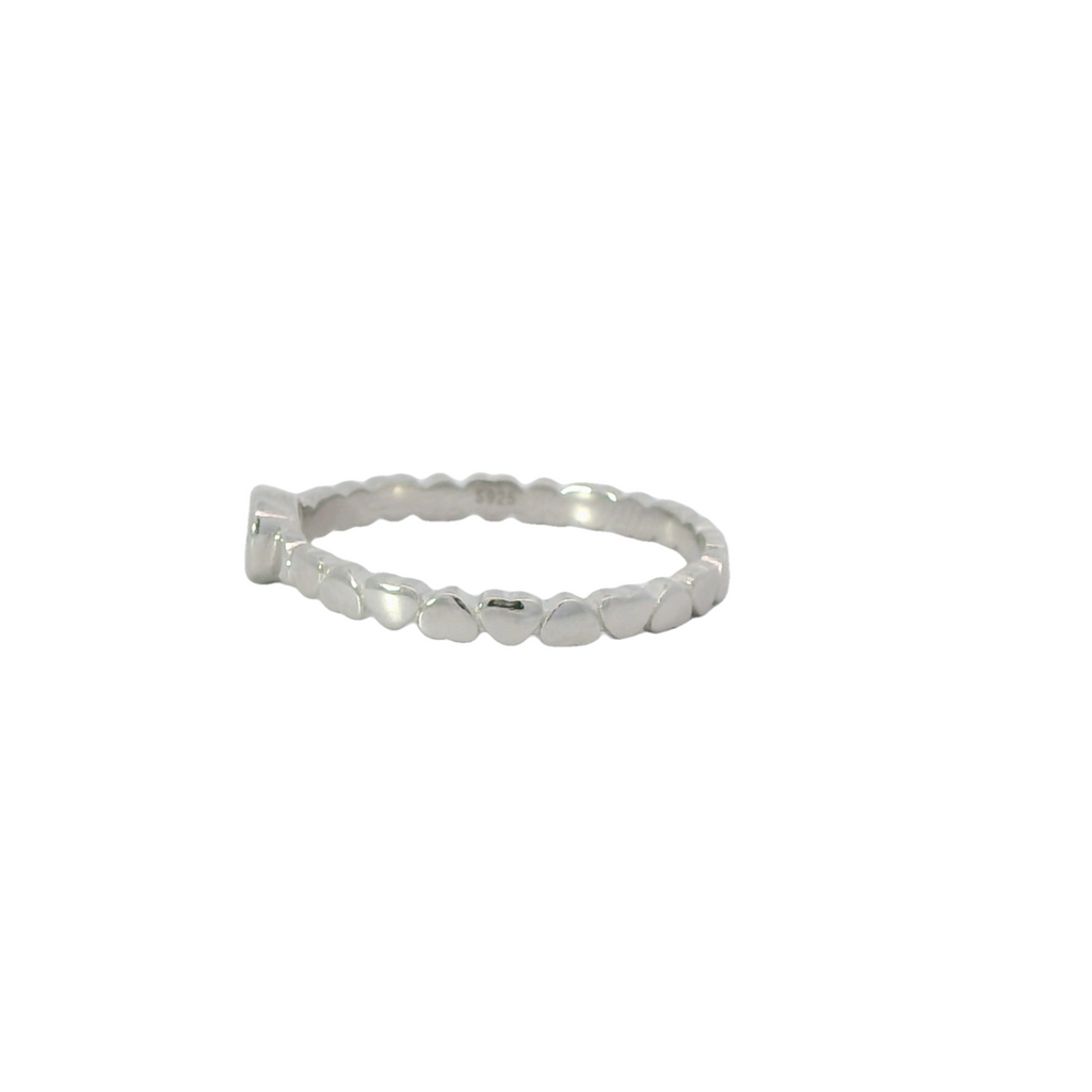 Sterling Silver ring with Cubic Zirconia heart ring