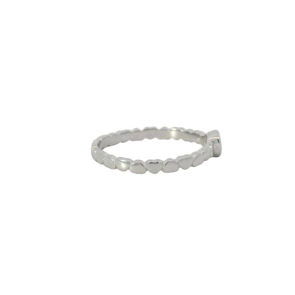 Sterling Silver ring with Cubic Zirconia heart ring