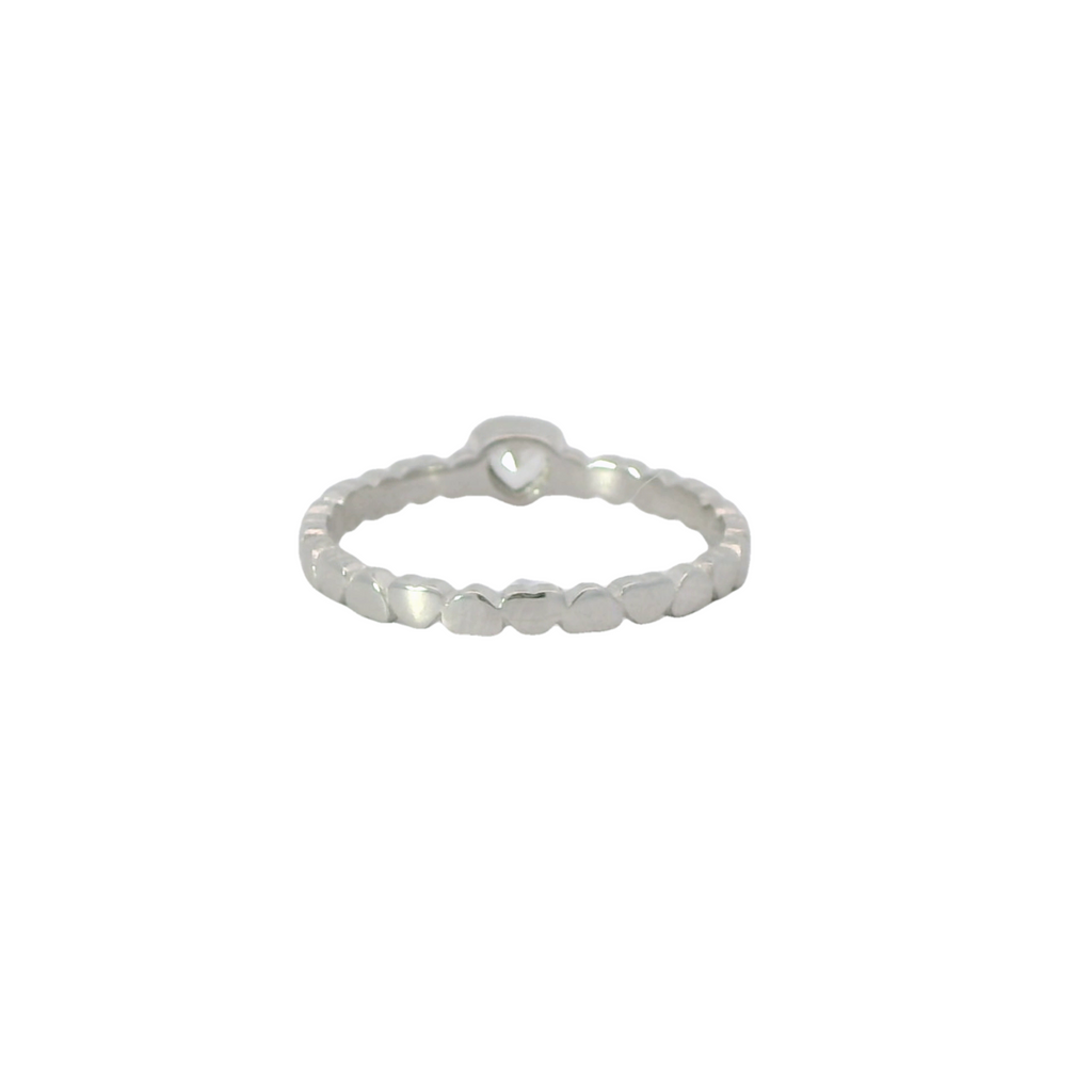 Sterling Silver ring with Cubic Zirconia heart ring