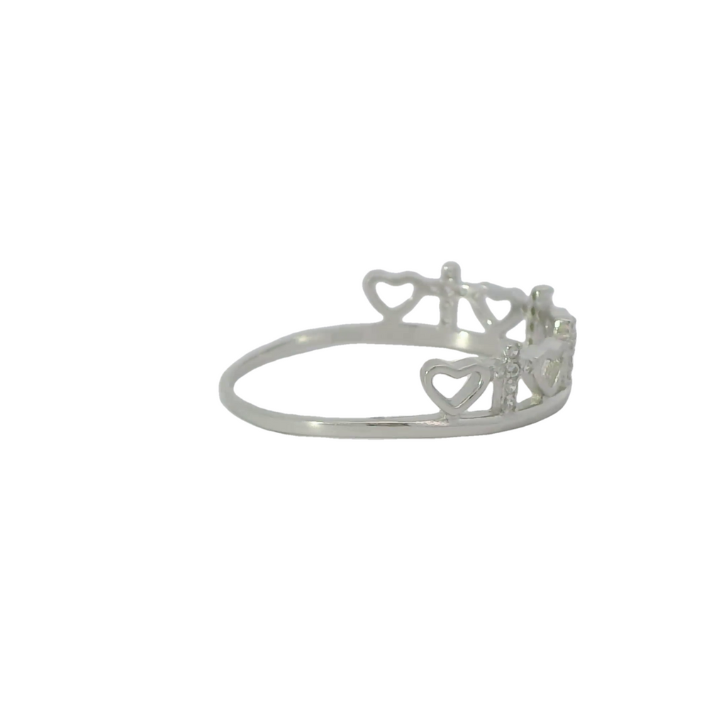Sterling Silver ring with cubic zirconia (Hearts & Crosses)