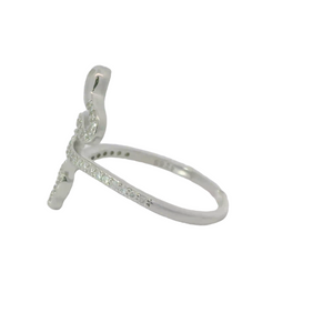 Sterling silver adjustable ring with cubic zirconia (Snake)