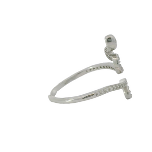 Sterling silver adjustable ring with cubic zirconia (Snake)