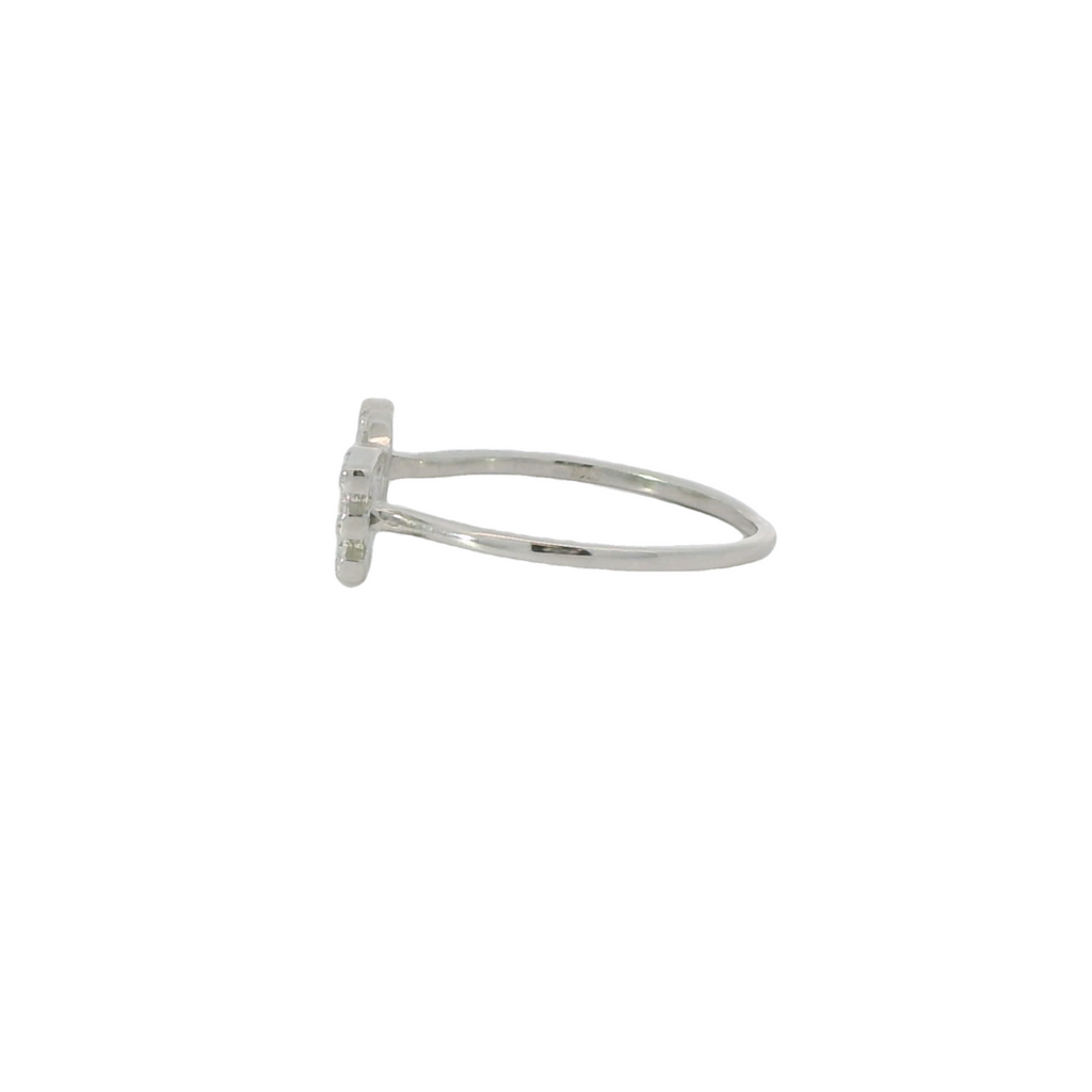 Sterling Silver Love with cubic zirconia adjustable ring