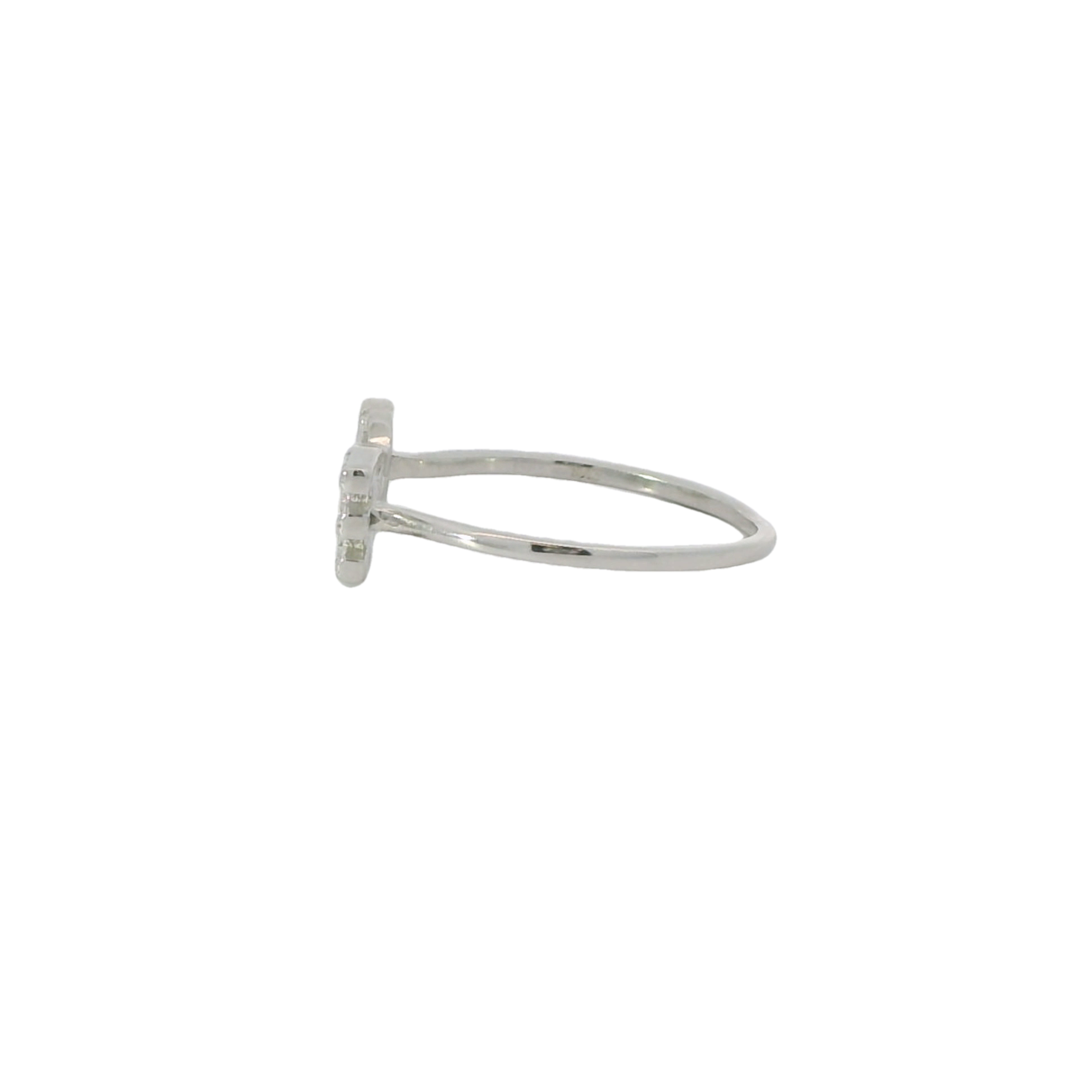 Sterling Silver Love with cubic zirconia adjustable ring