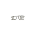 Sterling Silver Love with cubic zirconia adjustable ring