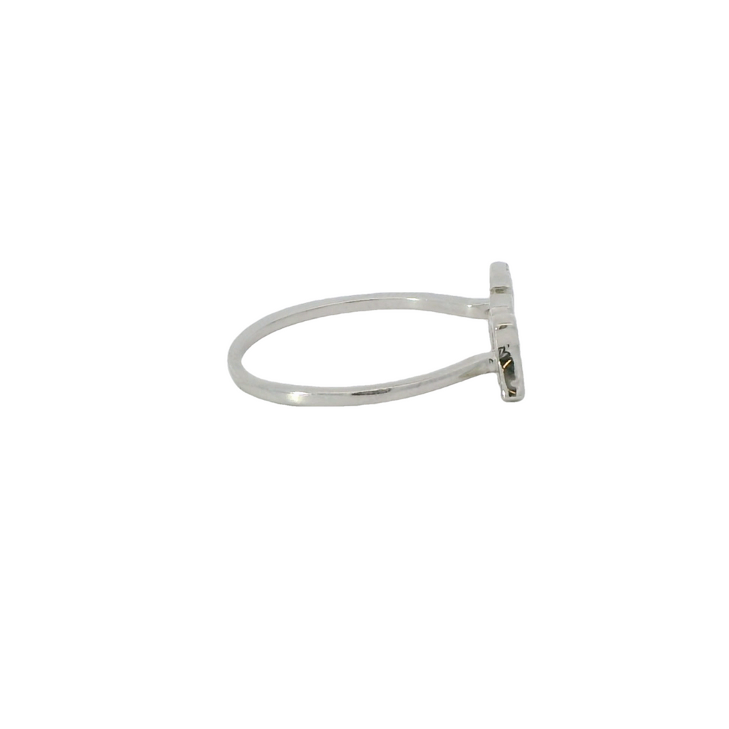 Sterling Silver Love with cubic zirconia adjustable ring