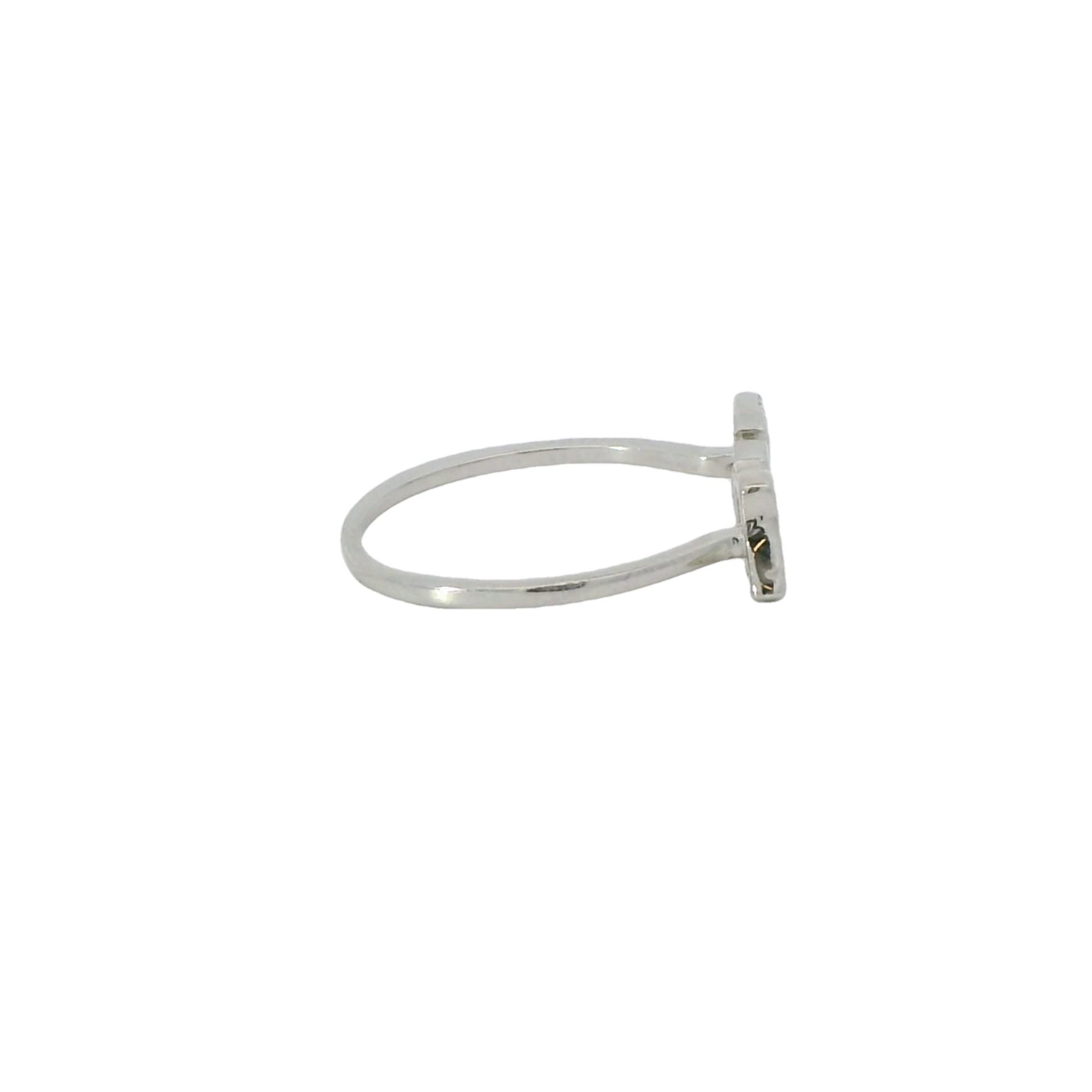 Sterling Silver Love with cubic zirconia adjustable ring