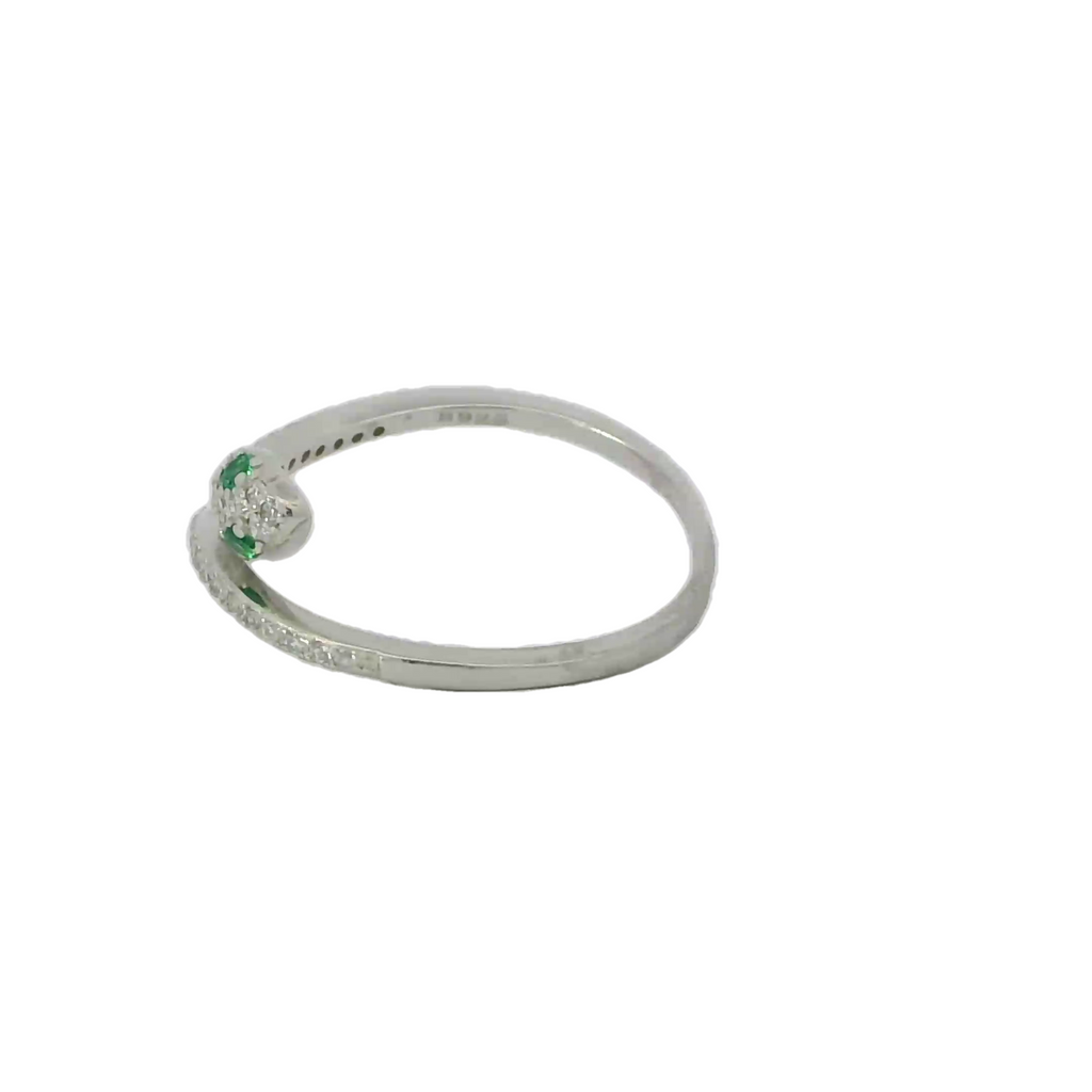 Sterling silver ring with cubic zirconia adjustable (Snake)